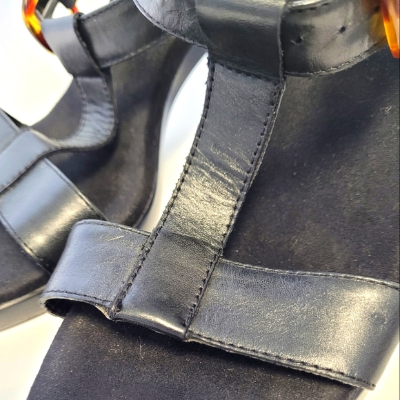 Aerosoles Black Sandals Heel 7 cm size us 8 super soft insole - Picture 2 of 15